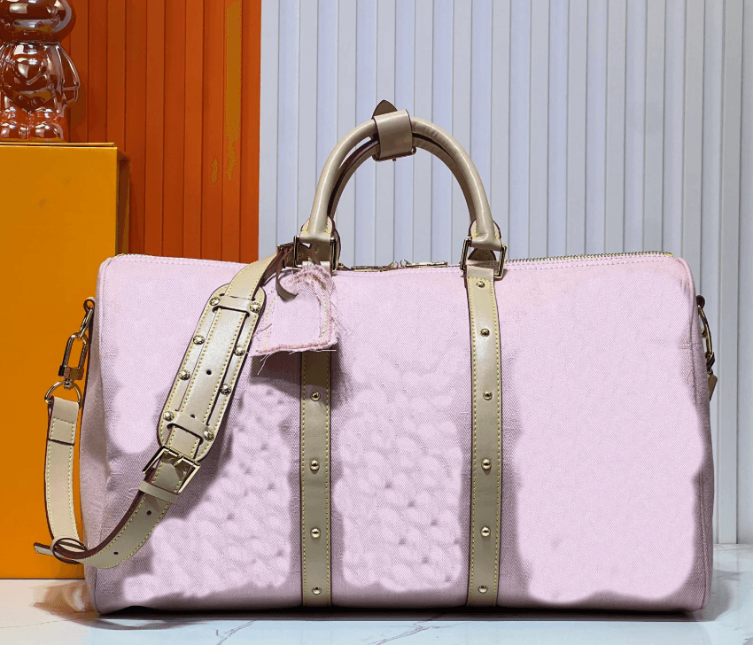 LV Pink Denim Duffle
