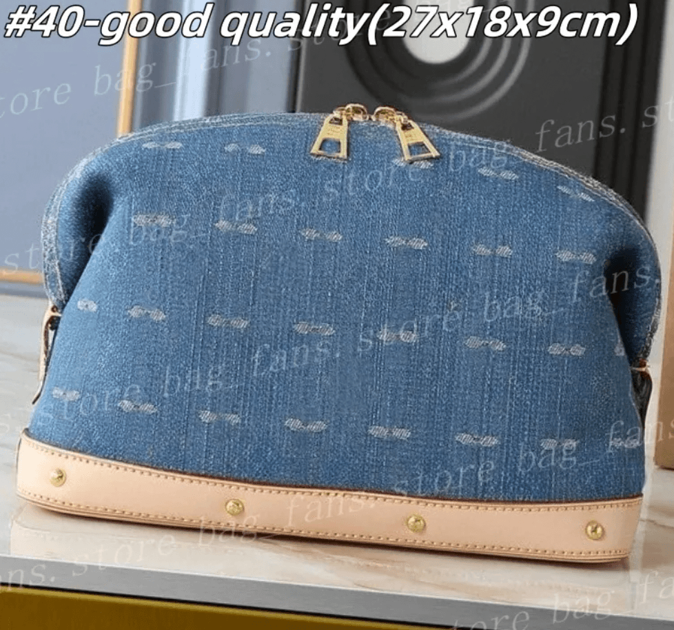 LV denim makeup bag