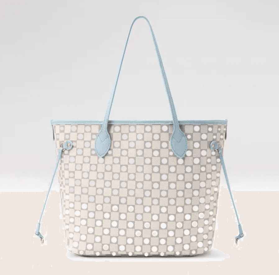 LV Light Blue Checkered Tote )High Quality)